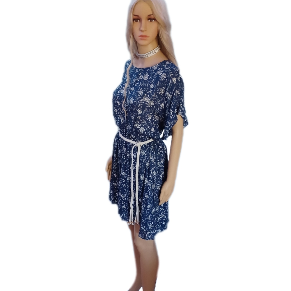 NEW William Rast L blue ruffle dress